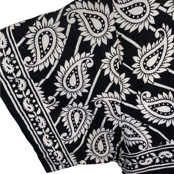 Vtg Handmade Black Tie Back Paisley Maxi Dress Resortwear Boho Coastal Grandma - Picture 2 of 7